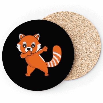 Discover Dabbing Red Panda Cherry Blossoms Bamboo Coasters
