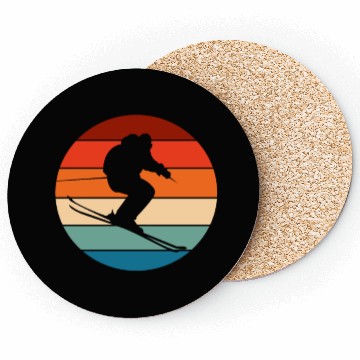 Discover Skiing Skier Vintage Coasters