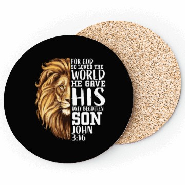 Discover Christian Religious Gifts Men Him Lion Judah Verse Coasters