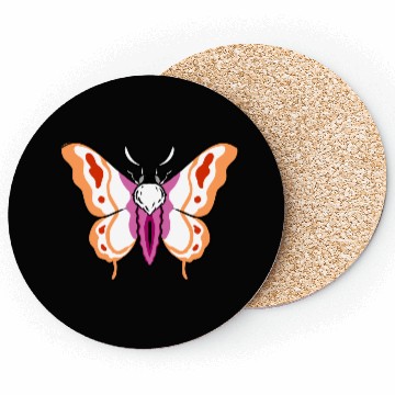 Discover Lesbian Moth Orange Pink Lesbian Pride Coasters