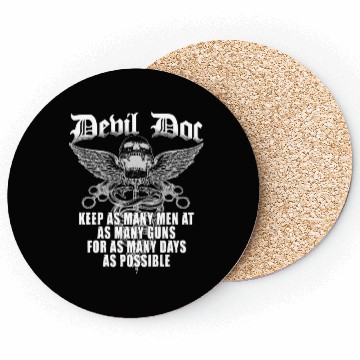 Discover Devil Doc US Navy Corpsman Badass Army Veteran Coasters