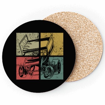 Discover Dirt Track Racing Race Sprint Car Coasters