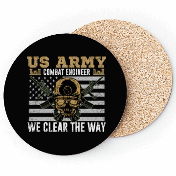 Discover Vintage US Army Combat Engineer 12B Military Pride Coasters