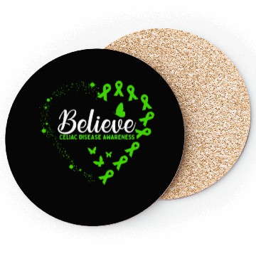 Discover Green Butterfly Celiac Disease Awareness Coasters