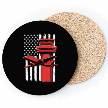 Discover Pilot American Flag Air Traffic Controller Coasters