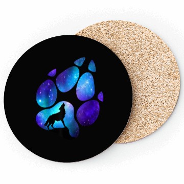 Discover Wolf Paw Galaxy Wild Lone Wolves Double Exposure Coasters