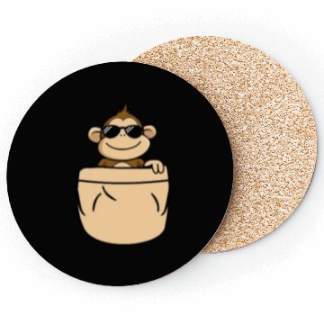 Discover Monkey in Pocket Sunglasses Cute Coasters