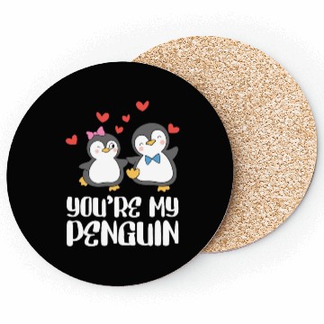Discover You're my Penguin Valentines Day Couples Coasters
