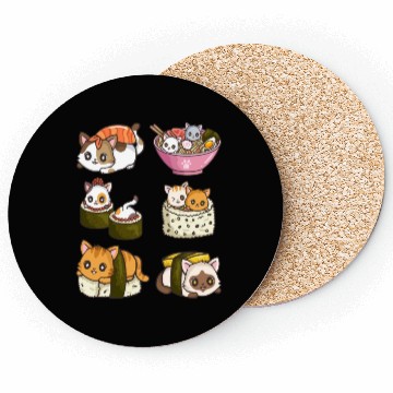 Discover Sushi Cat Japanese Anime Coasters