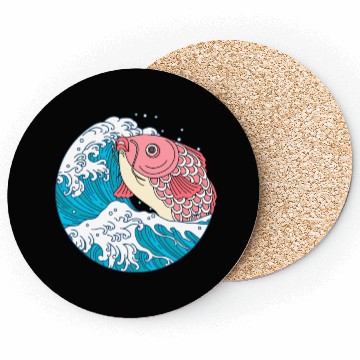 Discover Japanese Koi Fish Great Kanagawa Wave Coasters