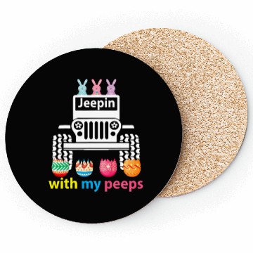 Discover Jeepin With My Peeps Rabbit Riding Jeep Gift Coasters