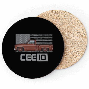 Discover Cee 10 Dark Brown Coasters