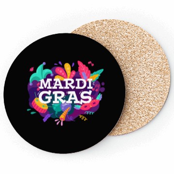 Discover Mardi Gras Gift Coasters Beads Mask Feathers