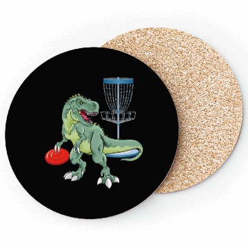 Discover Dinsosaur Disc Golf Funny Disc Golfer Gift Coasters