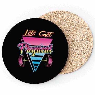 Discover Lets Get Physical Workout Gym Retro 80s Gift Coasters