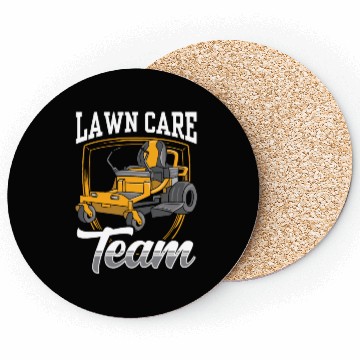 Discover Lawn Care Team Cut Mower Mowing Grass Coasters