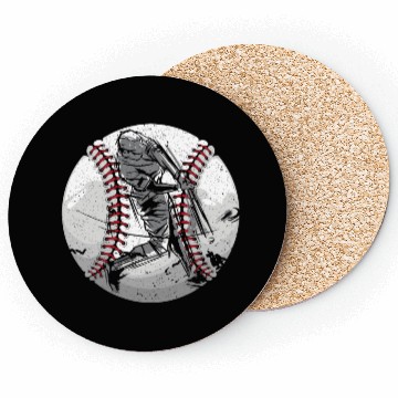 Discover Baseball Player Coach Bat And Ball Pitcher Catcher Coasters