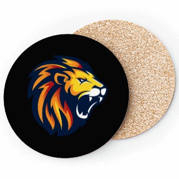 Discover angry lion face Coasters