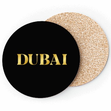 Discover Modern Gold Glam Dubai City Typography Coasters