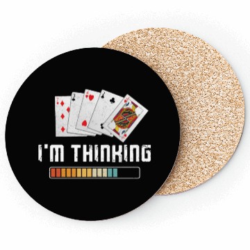 Discover Poker Cards Vintage I'M Thinking Coasters