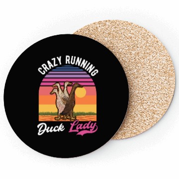 Discover Crazy Running Duck Lady Indian Coasters