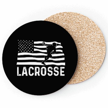 Discover Lacrosse American Flag USA Coasters
