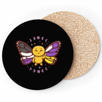 Discover Gender Non-Binary Monarch Butterfly Subtle Pride Coasters