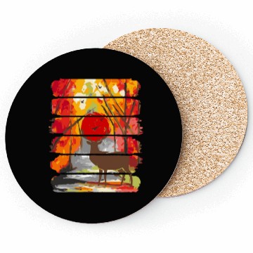 Discover Deer In The Forest With A Sunset Coasters