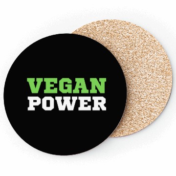 Discover VEGAN POWER (Green & White letters) Coasters