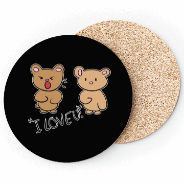 Discover i love you teddy bear couple Coasters