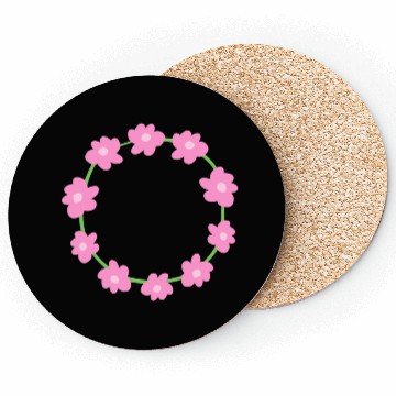Discover circle symbol shape flowers pink nature Coasters