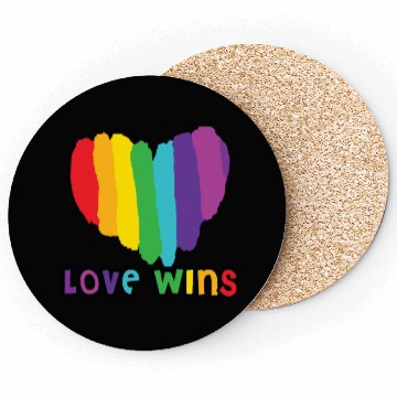 Discover Love wins, pride rainbow heart Coasters