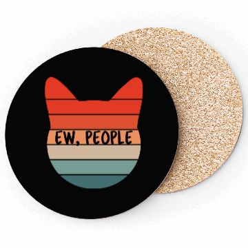 Discover Ew People Cat Retro Sunset Colors Coasters