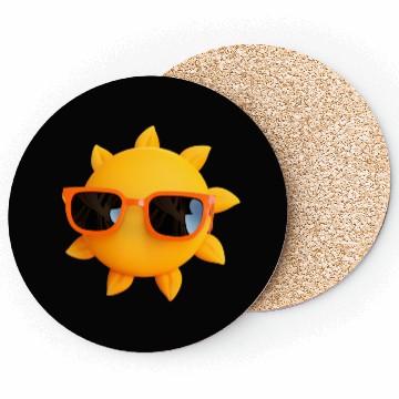 Discover Sun 3d summer yellow nature Coasters