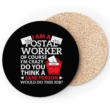 Discover I Am Postal Worker Mail Carrier Mailman Profession Coasters