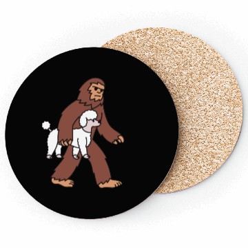 Discover Bigfoot Sasquatch Walking Poodle Coasters