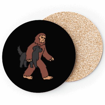 Discover Bigfoot Sasquatch Walking Newfoundland Dog Coasters