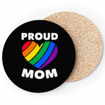 Discover Proud Mom Colorful Heart LGBTQ Rainbow Flag Coasters