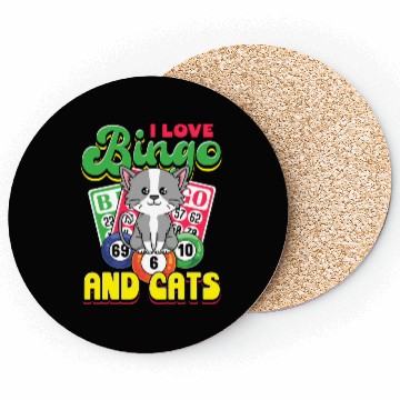 Discover I love bingo and cats - cat saying quote Coasters
