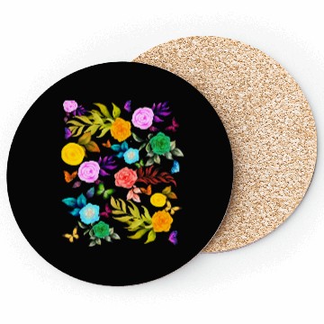 Discover Pride Love - Background Flowers with Butterflies Coasters