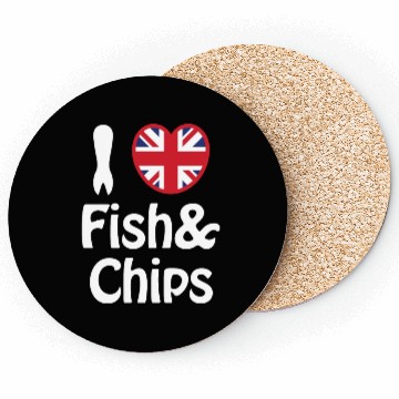 Discover I Heart [Love] Fish & Chips Coasters