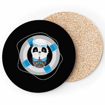 Discover cute panda as a sailor in marine look Coasters