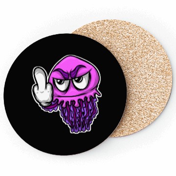 Discover Jelly Fish Middle Finger Jellyfish Coasters