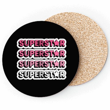 Discover SUPERSTAR!!!!!! (Pink/White Coasters