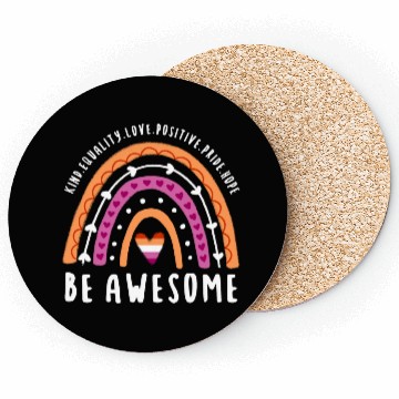 Discover Be Awesome Lesbian Pride Rainbow Coasters