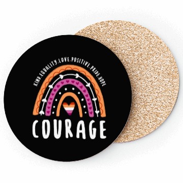 Discover Courage Lesbian Pride Rainbow Coasters