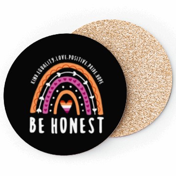 Discover Be Honest Lesbian Pride Rainbow Coasters