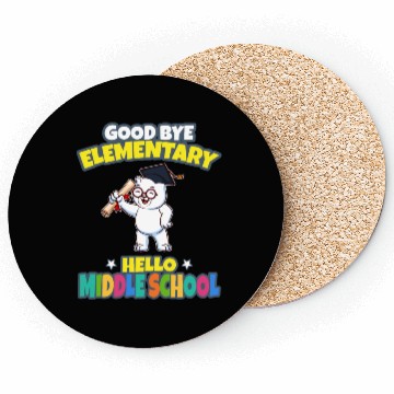 Discover Good Bye Elementary Hello Middle School Graduation Coasters