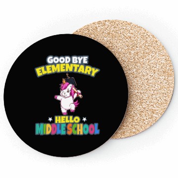 Discover Good Bye Elementary Hello Middle School Graduation Coasters
