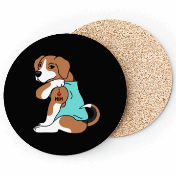 Discover I Love Mom Tattoo Beagle Coasters
